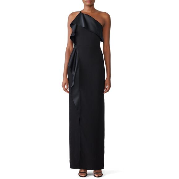 Halston Draped Column Gown - Picture 1 of 7